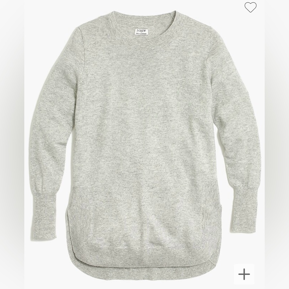 J by J Crew Women’s 100% Cashmere Grey Crew Neck Tunic Sweater Size XXS
